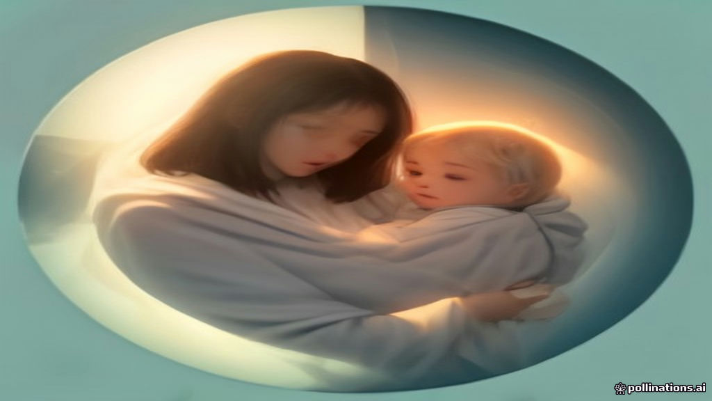 Parent and child under a protective light shield with safety icons
